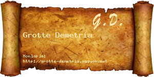 Grotte Demetria névjegykártya